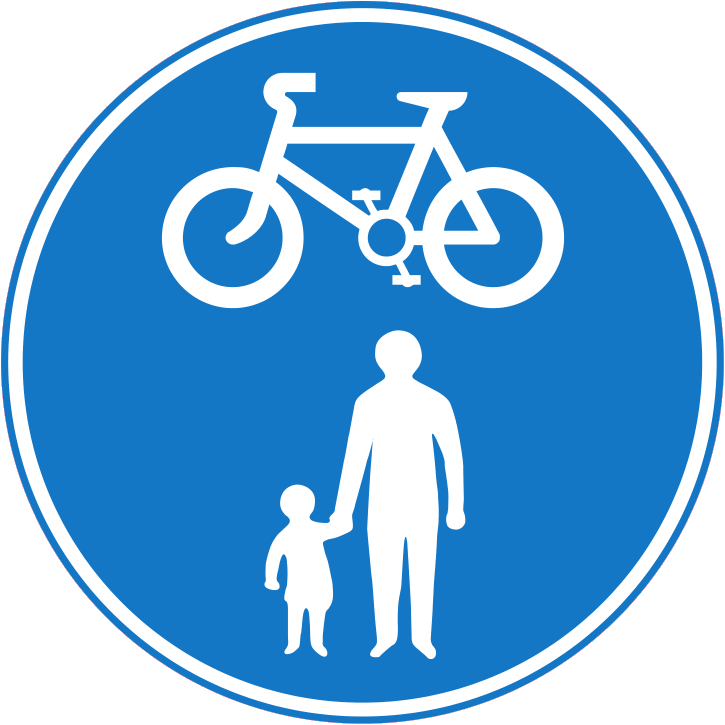 Shared route for pedal cycles and pedestrians only sign - UK Road Sign