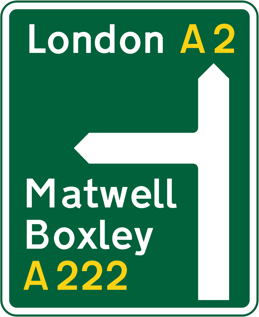 Junction ahead between two primary routes sign - UK Road Sign