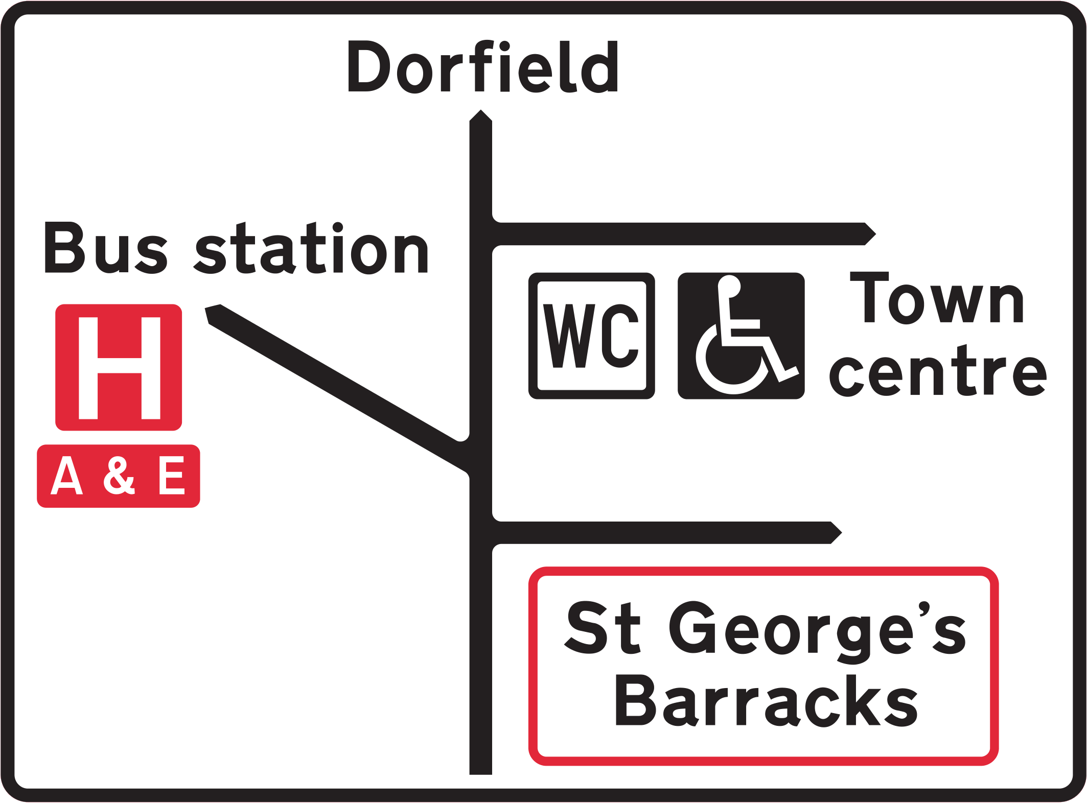 Local road with three junctions ahead sign - UK Road Sign