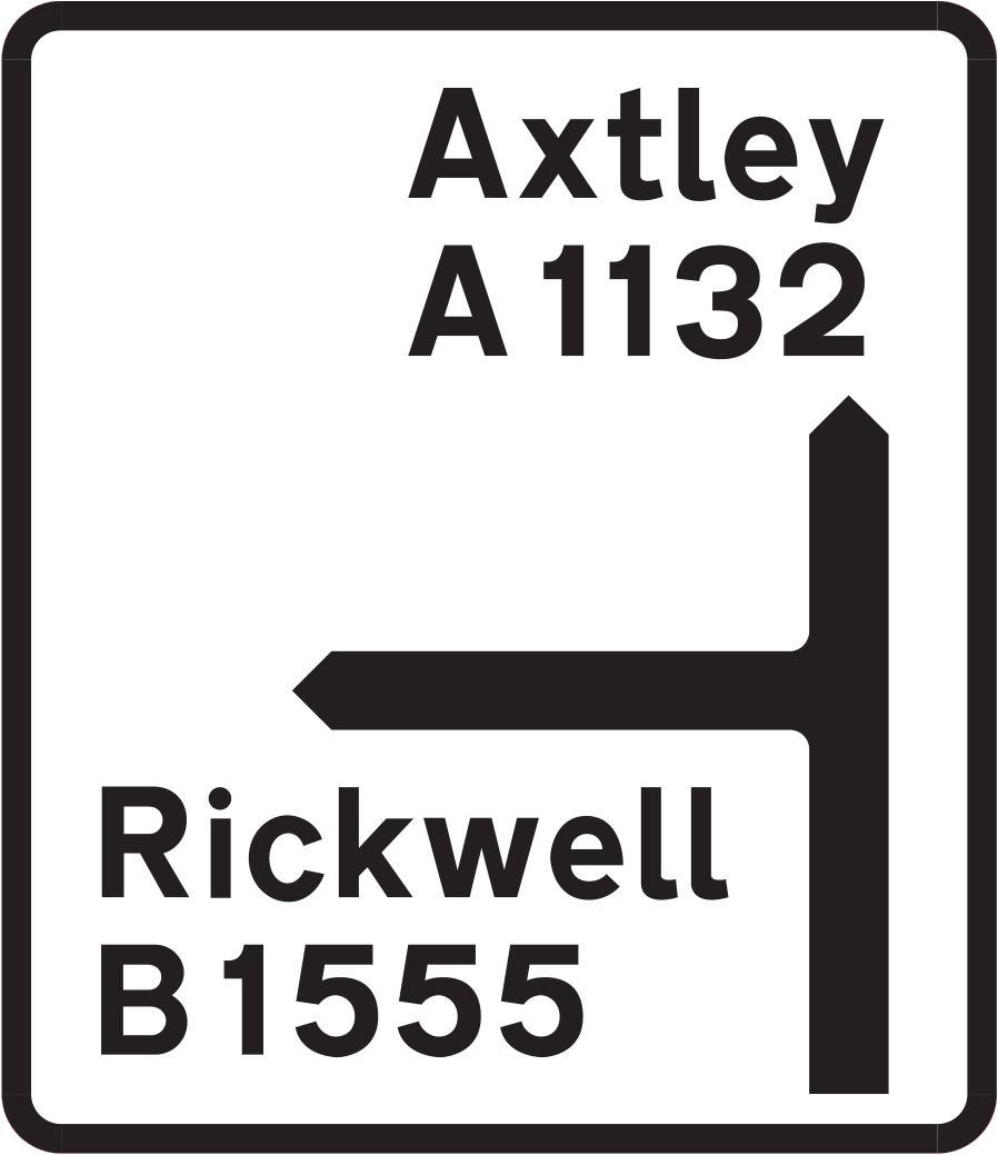 Junction ahead between two non-primary routes sign - UK Road Sign