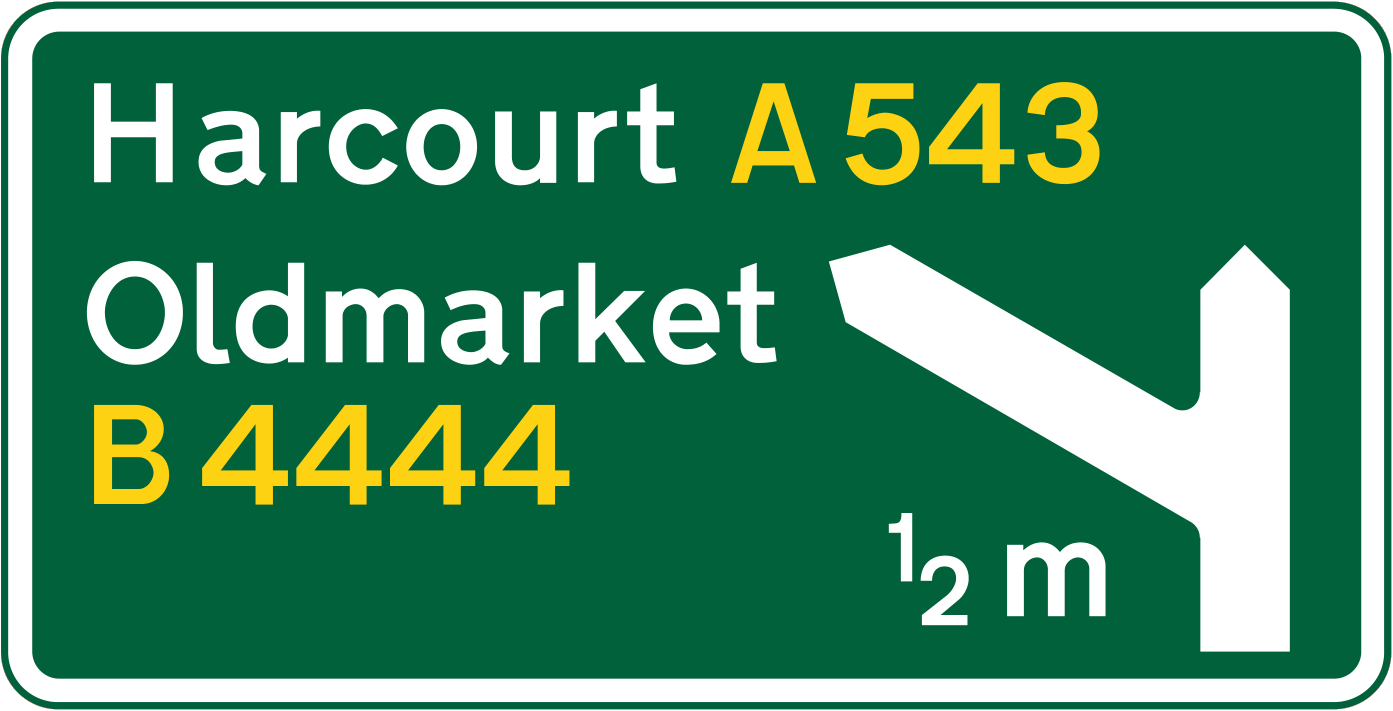 Junction ahead is between two primary routes sign - UK Road Sign