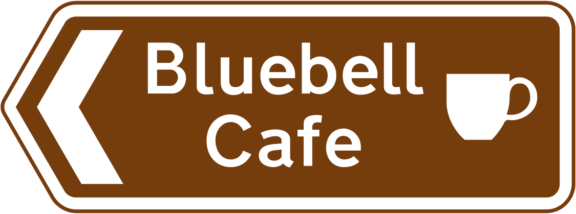 Direction to light refreshment facilities sign - UK Road Sign