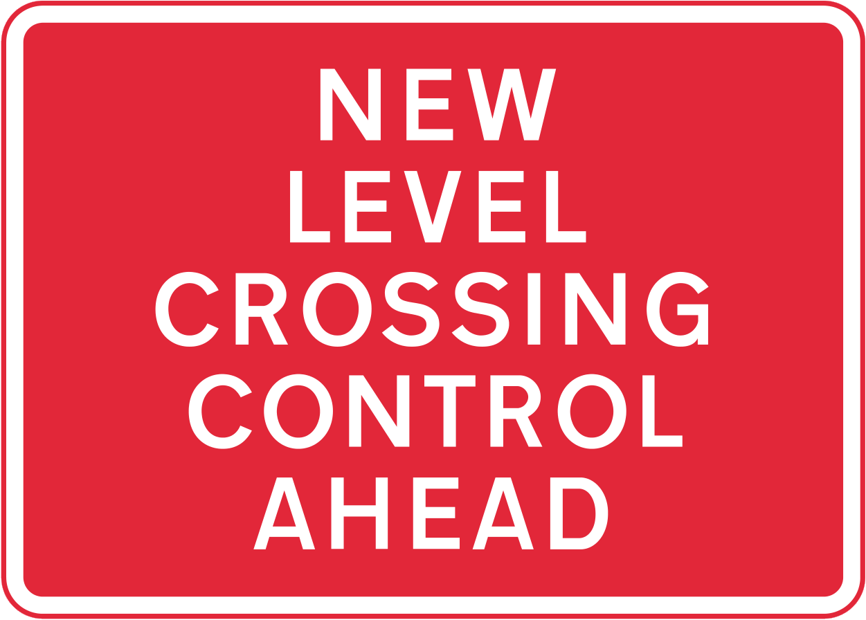 New method of controlling traffic at a crossing ahead sign - UK Road Sign