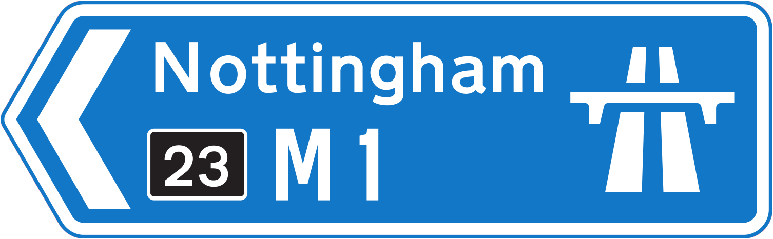 Motorway direction sign sign - UK Road Sign