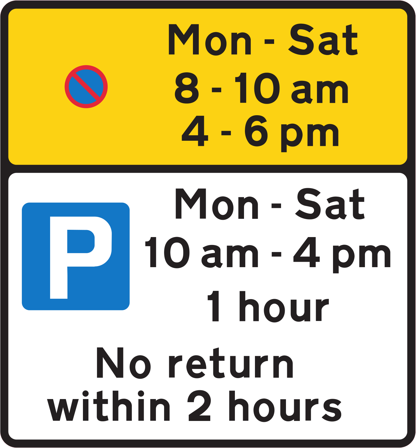 No Waiting And Free Parking with Restrictions Sign UK Road Sign no-waiting-and-free-parking-with-restrictions-sign-uk-road-sign
