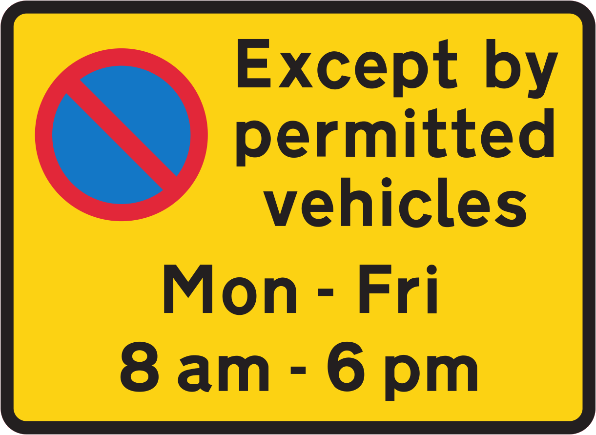 Repeater sign within a loading area sign - UK Road Sign