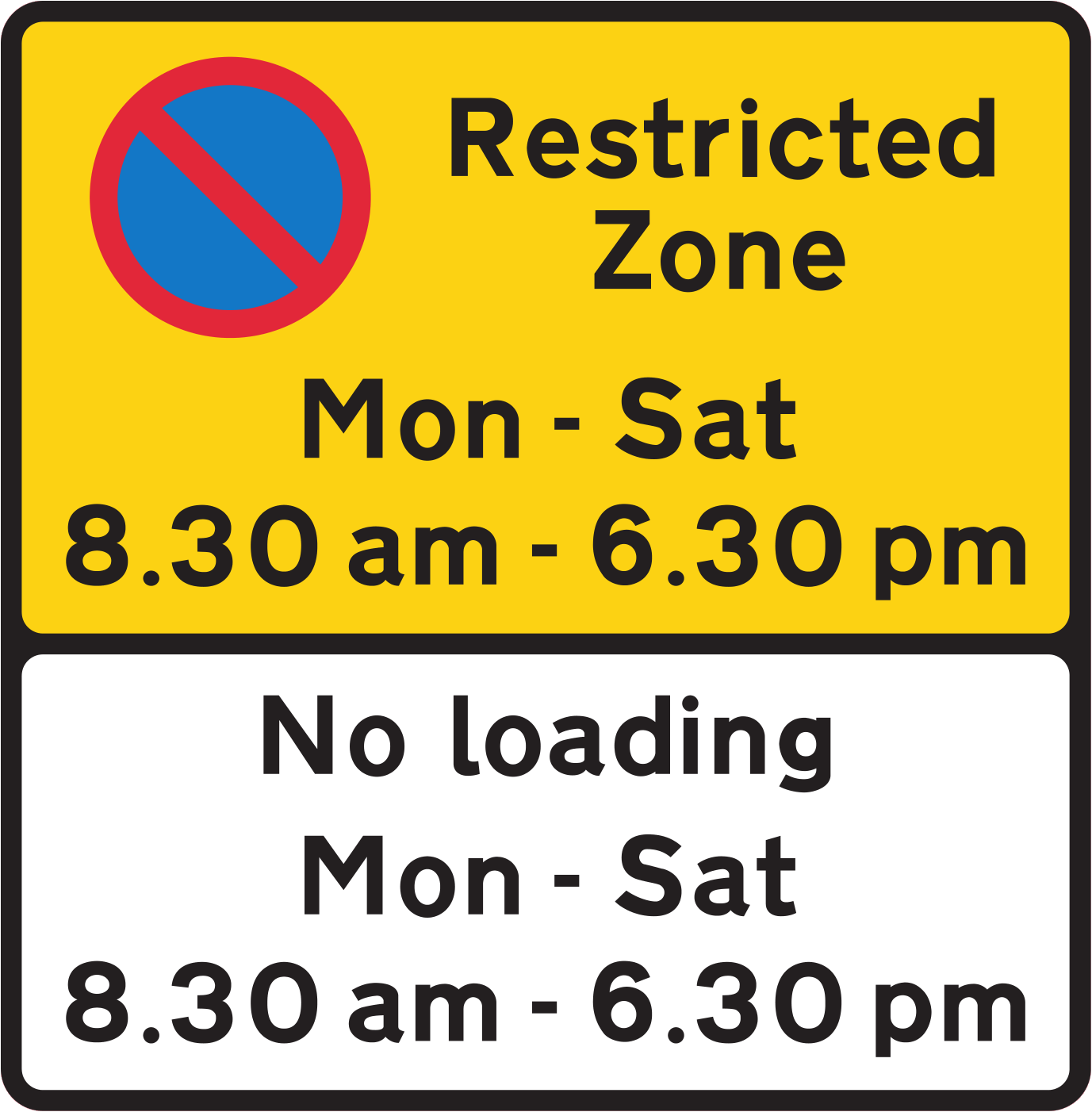 Repeater sign within a restricted parking zone sign - UK Road Sign