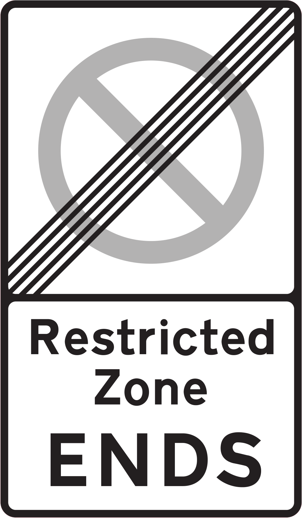 End of restricted parking zone sign - UK Road Sign