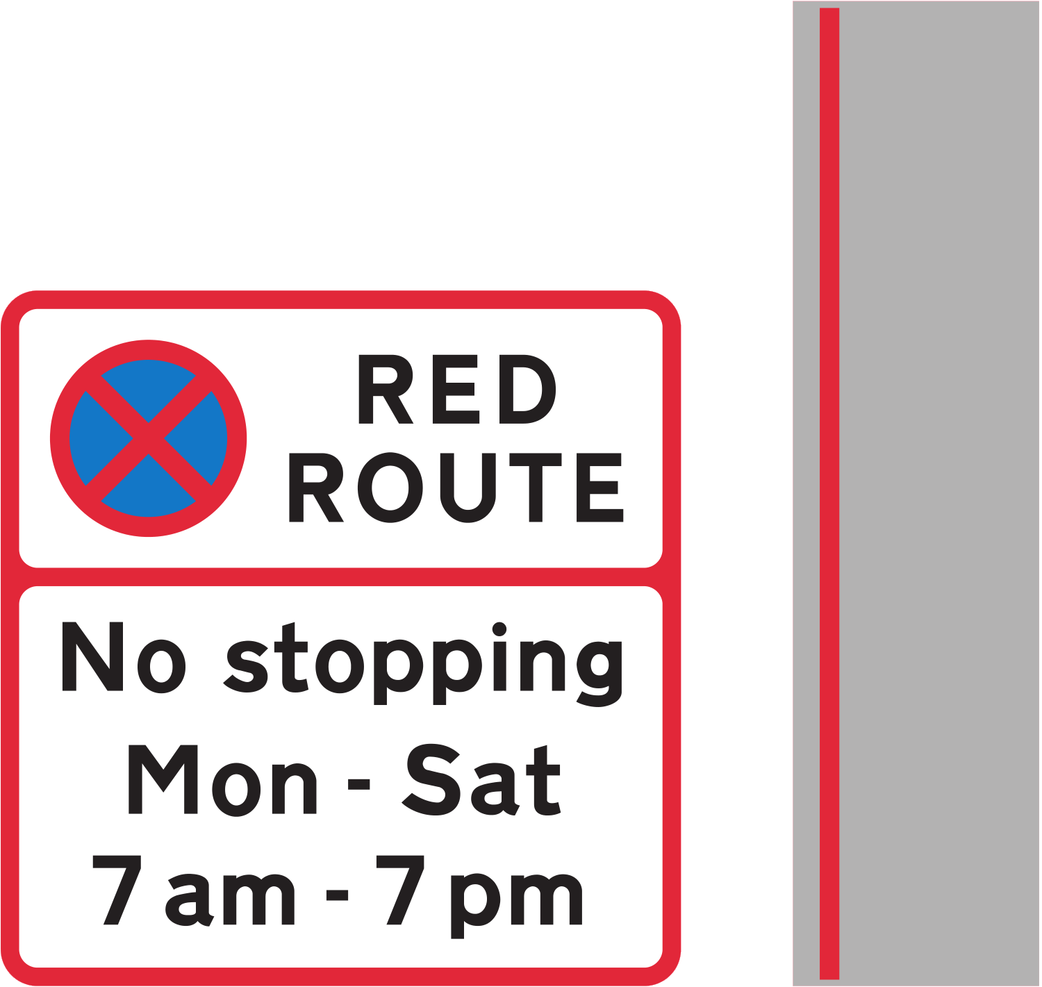 Stop Sign One Week No stopping during the days and times shown sign - UK Road Sign