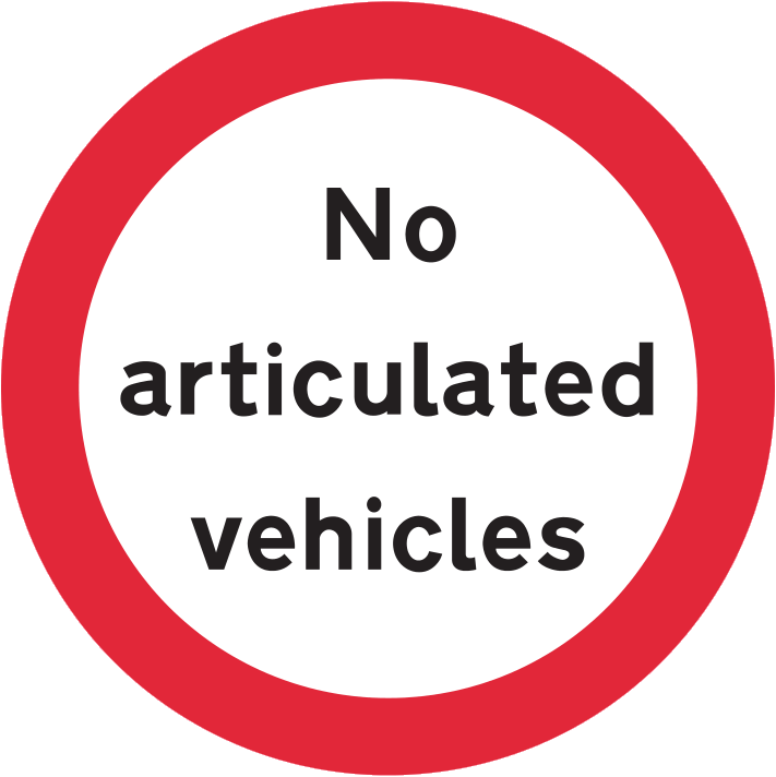 No articulated vehicles sign - UK Road Sign