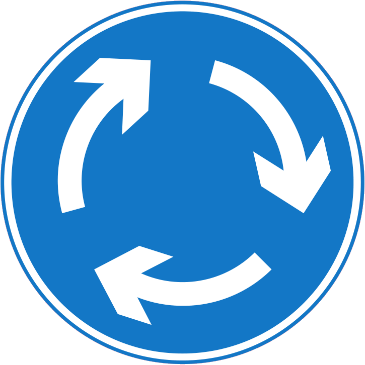 Mini-roundabout sign - UK Road Sign
