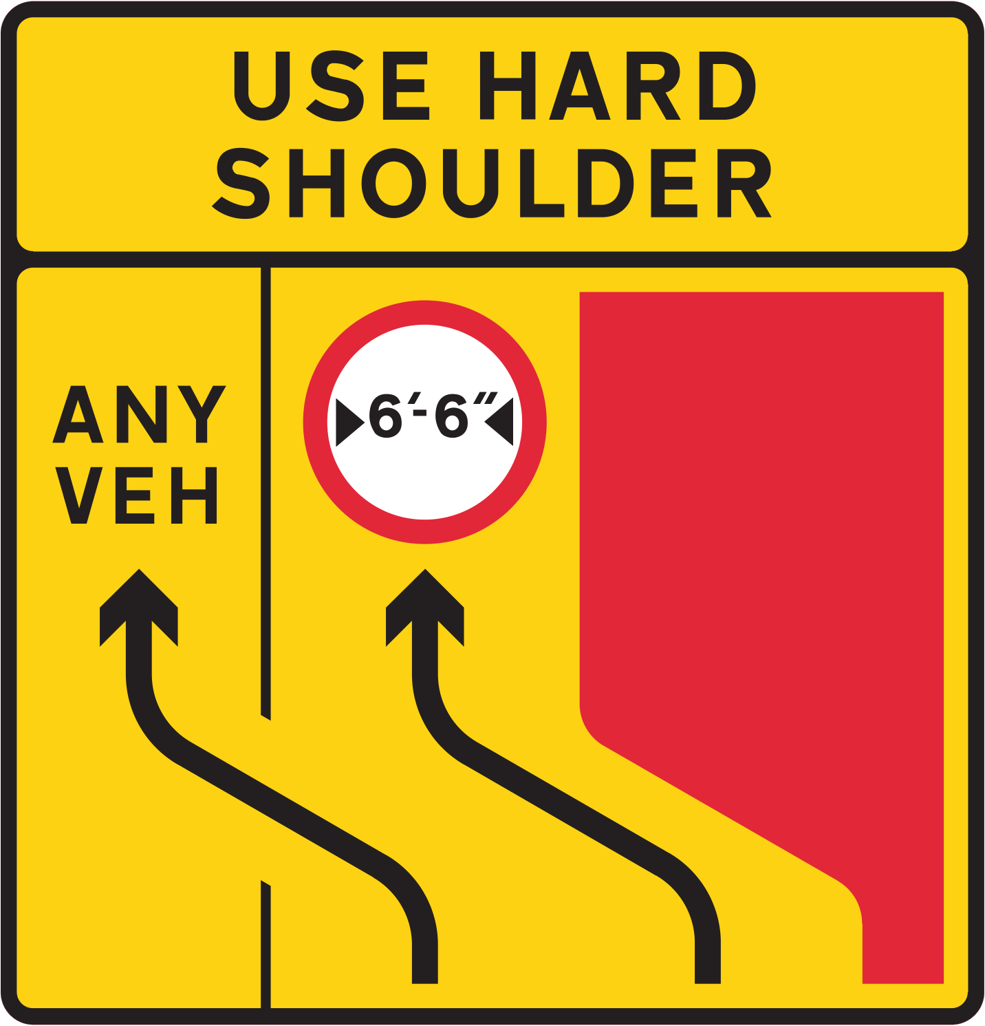 Traffic Lanes Move Across To The Left Making Use Of The Hard Shoulder 