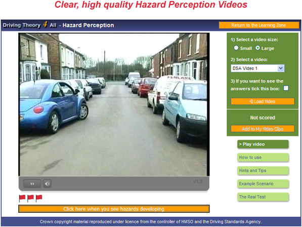 Hazard Perception Screen