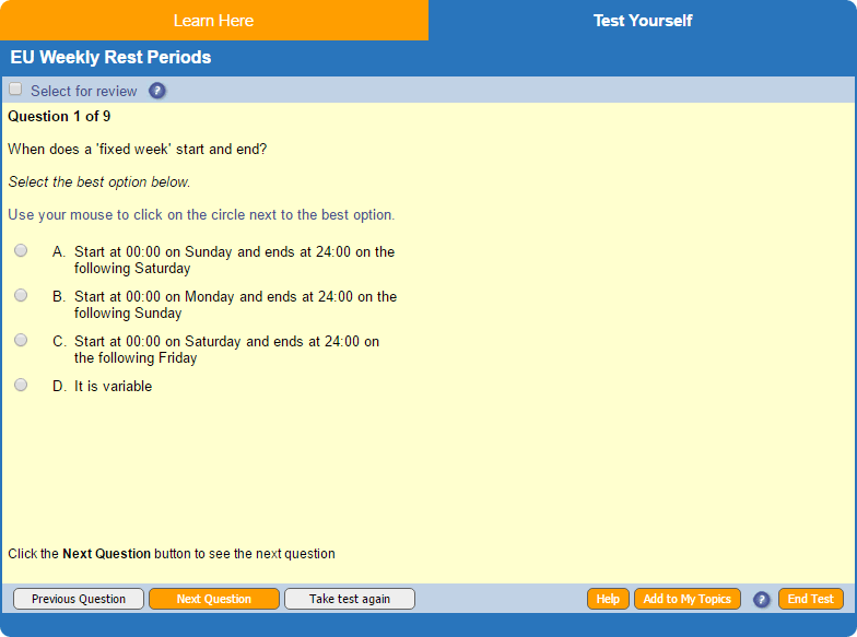 An example LGV CPC Module 2 Practice Test